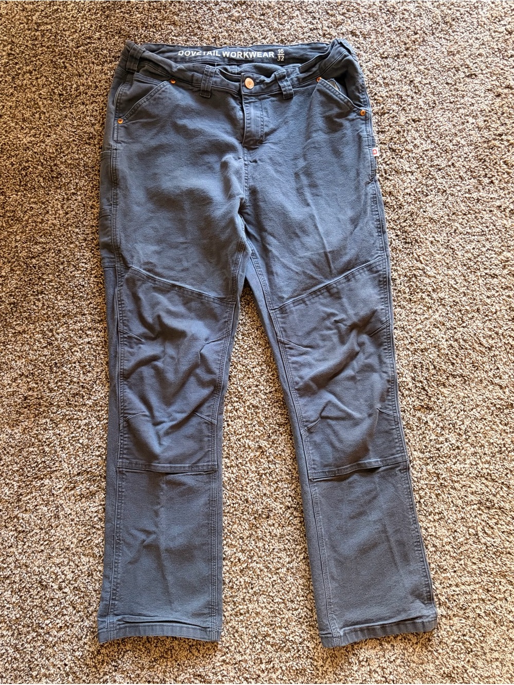 Dovetail Workwear Women's Gray Canvas Work Pants Size 16 32"